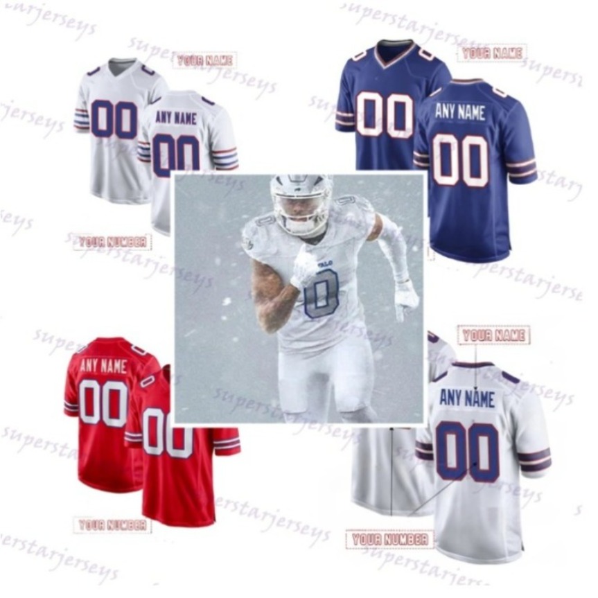 Customize Football Jerseys Josh 17 Allen 2025 Rivalries Joey Bosa Gabriel Davis Miller James Cook Terrel Bernard Rasul Douglas Dawson Mens Womens Youth