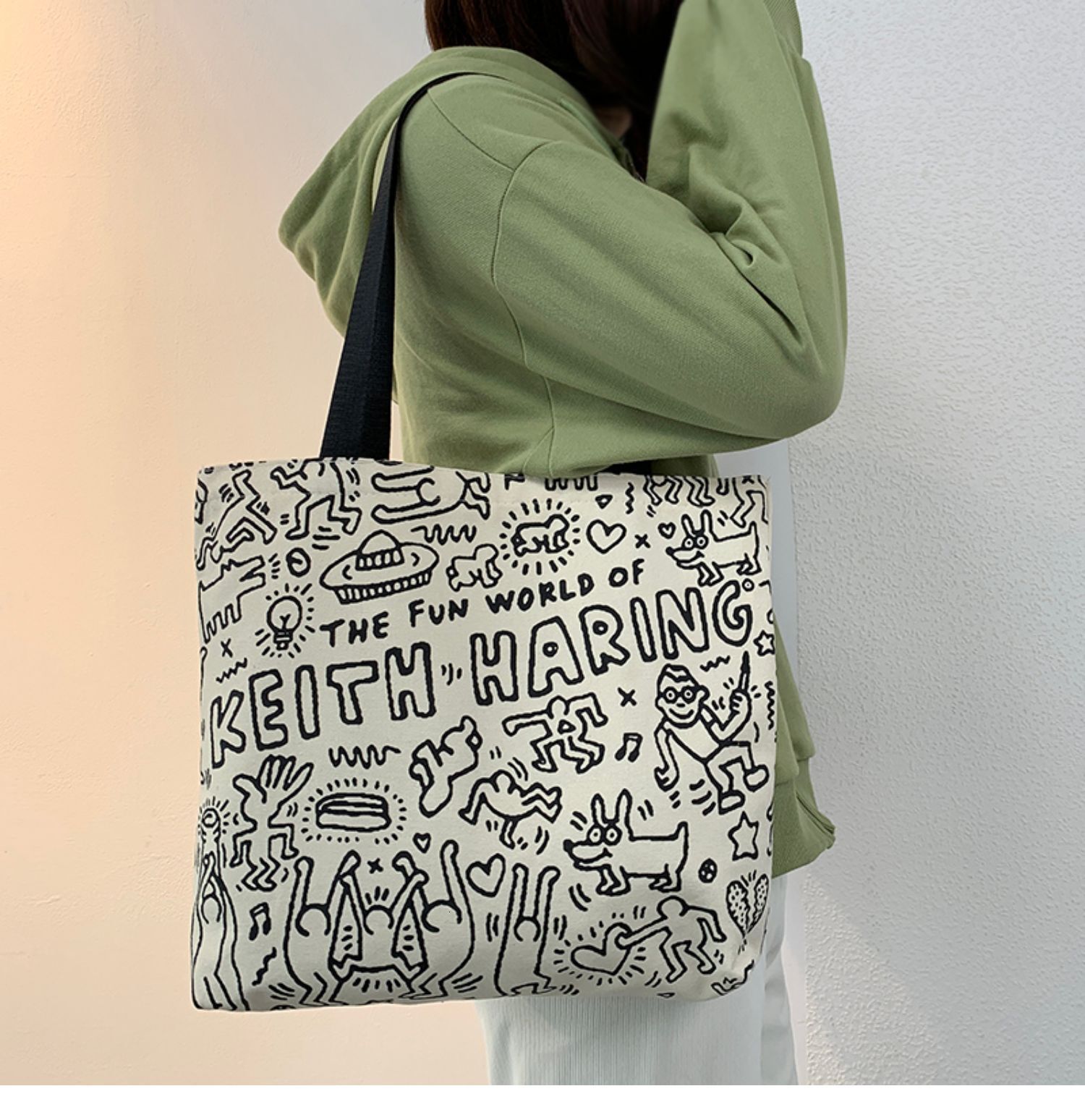 2025 autumn new Korean bag style female college student canvas bag, simple style, niche design, lightweight, large capacity, niche cute handbag design