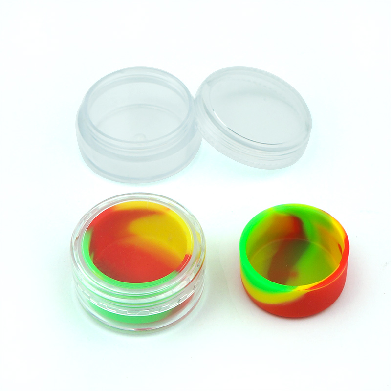 0.169/0.237oz Silicone Acrylic Cosmetic Containers,5ML 7ML Dab Wax Silicone Jar, Dab Oil Classification Container, Containers For Smoking Pipes Jar Pill Storage Box,