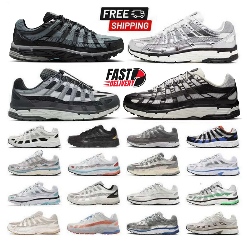 New Shoes P6000 P 6000 Running Shoes for Men Women Metallic Silver Black Muslin Sail Black Cool Grey Celestine Blue Cushion Sneakers Runner Sports Eur 36-45
