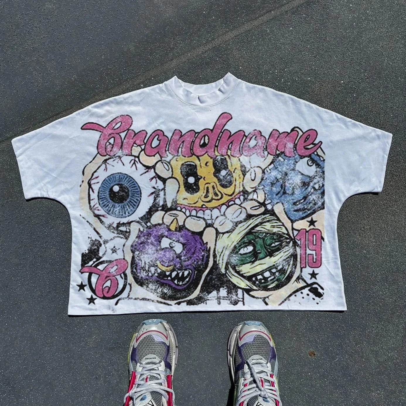 Harajuku Casual Summer Short Sleeve Men Women Y2K Hip Hop Graphic Print T Shirt Oversized Cotton T Shirt Gothic Tops Streetwear 250829