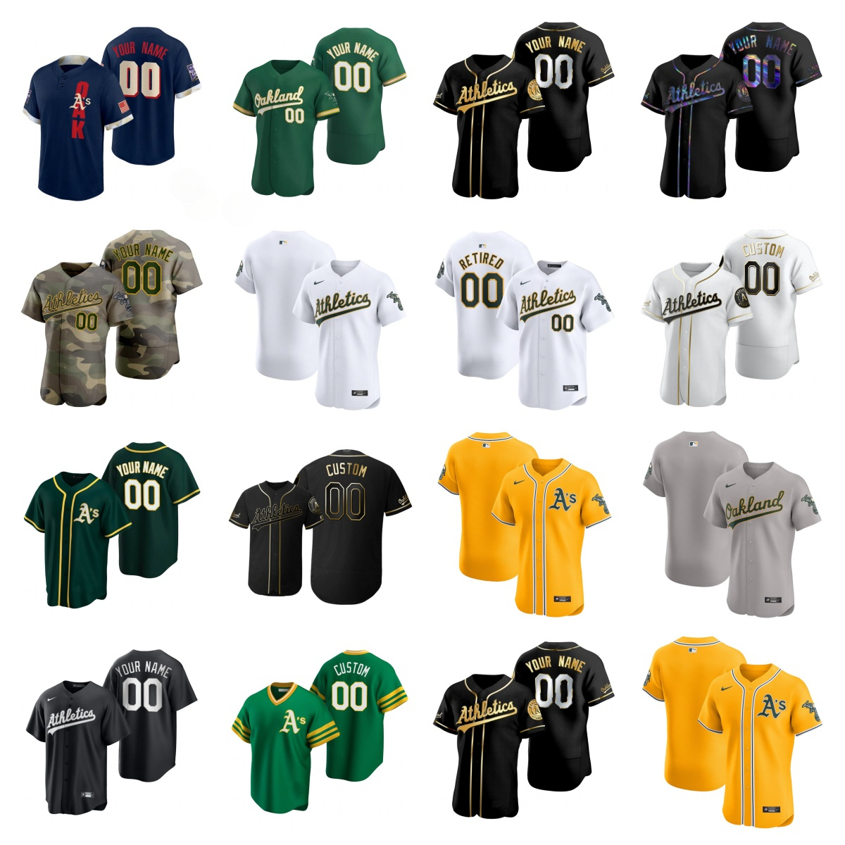 Custom MLB Athletics Baseball Jersey Rickey 24 Henderson 25 Brent Rooker 23 Shea Langeliers 19 Mason Miller 33 JJ Bleday 15 Seth Brown 20 Zack Gelof 1 Esteury Ruiz