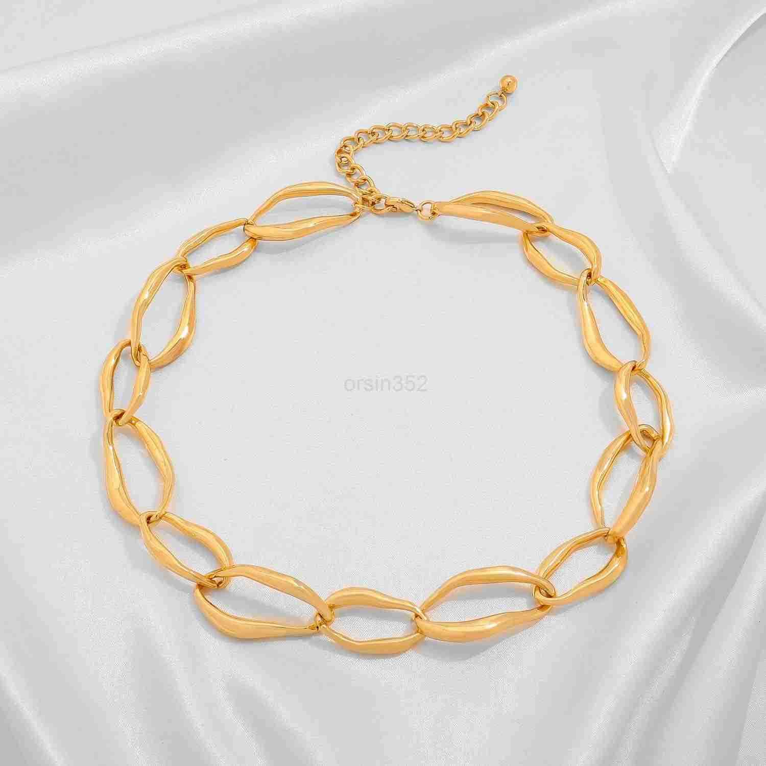 Gold Necklaces For Women Chunky Necklaces Trendy Gold Link Chain Necklace Fashion Choker Necklace Women Jewelry Gift M250829