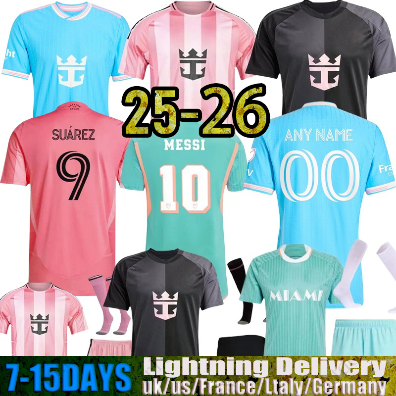 25 26 Inters MESSI Soccer Jerseys Miamis SUAREZ 2025 2026 Football Shirt Player HIGUAIN PELLEGRINI Martinez FC CARRANZA PIREZ MORGAN men kids Kit Miamis Jerseys 16-28