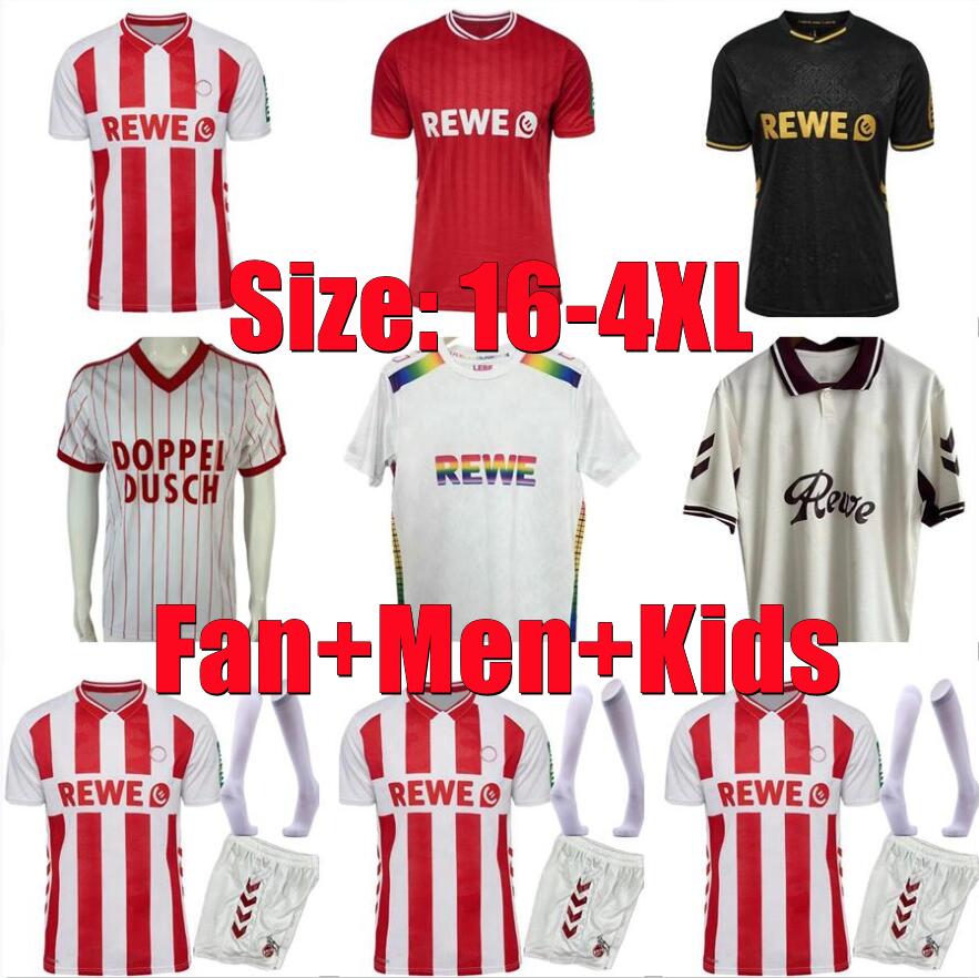 25-26 FC KOln Soccer Jerseys LJUBICIC WALDSCHMIDT 86 87 Cologne home football shirt is designed in the club's traditional Red and White Men kids kit Football