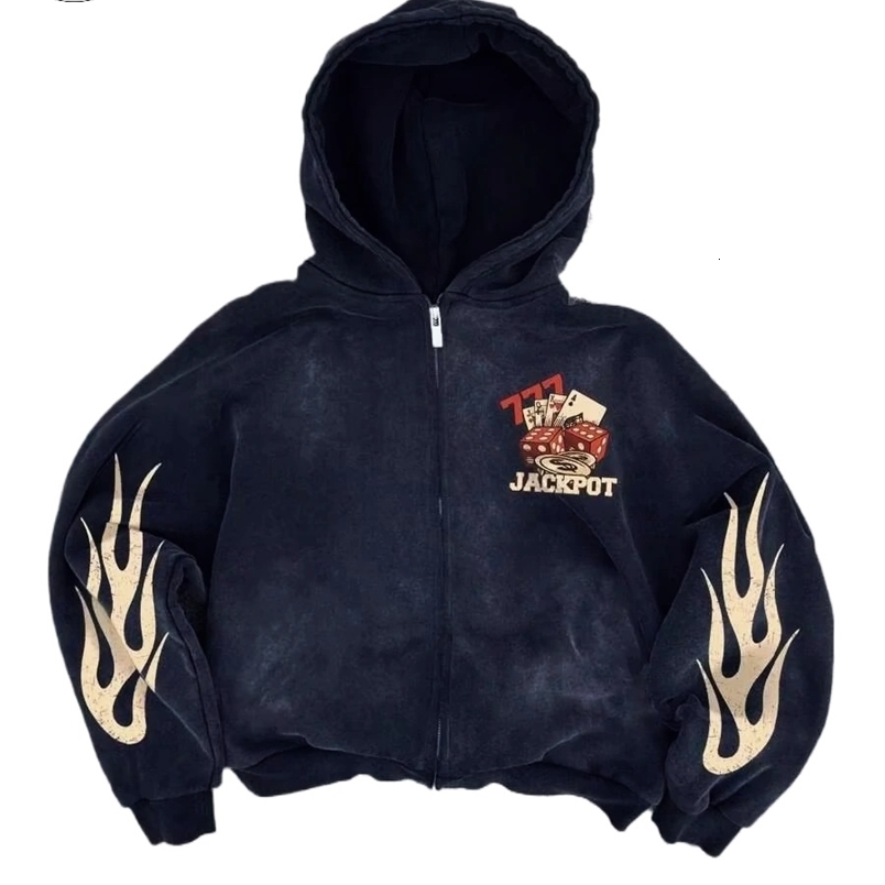 Trend Hoodie Y2K Personalized Printed Sweatshirt Mens Harajuku Jacket Gothic Zipper Casual Sportswear Loose Fashion Hoodie250828