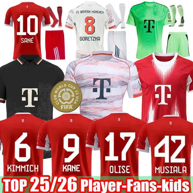 2024 2025 2026 KANE soccer jerseys GRAVENBERCH SANE DE LIGT MULLER DAVIES KIMMICH long sleeve football shirts Men Kids kit COMAN 25 26 S MuNICh uniform fans