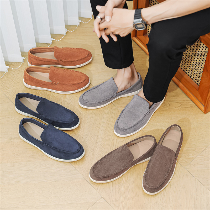 Designer Men's loafers spring and Summer lazy people's soft-soled one-step bean shoes Men's casual fashion business versatile sneakers 