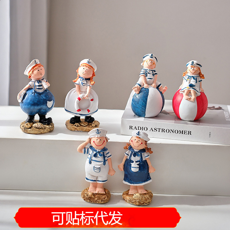 Mediterranean Tree Style Fat Doll Child Figurine Home Wine Cabinet Desktop Divider Decoration Doll Couple Painting250829