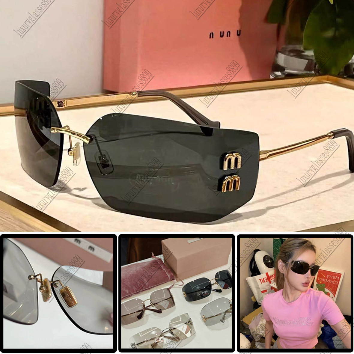 Designer Sunglasses For Women Men Beach Sun Glasses Trendy Classic Square Metal Legs Letter Design Cat Eye Quality Eyeglasses Oval Luxury Monogram Sunglasses