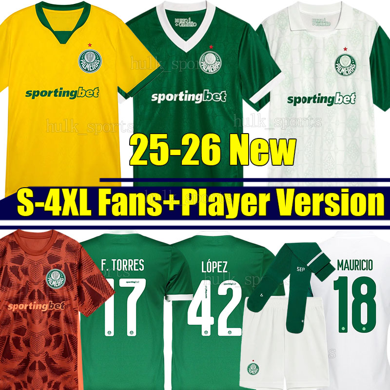 4XL 2025/26 PaLmEiRas LOPEZ soccer jerseys MAURICIO F.TORRES VITOR ROQUE PIQUEREZ G.GOMEZ PAULINHO R.VEIGA ALLAN THALYS MURILO men kids Kits socks sets football shirts