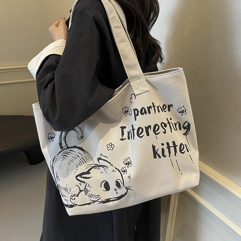 2025 Autumn New Student Commuter Single Shoulder Handbag Handbag Simple and Cute Cartoon Large Capacity Women's Single Shoulder Bag bag Designer 
