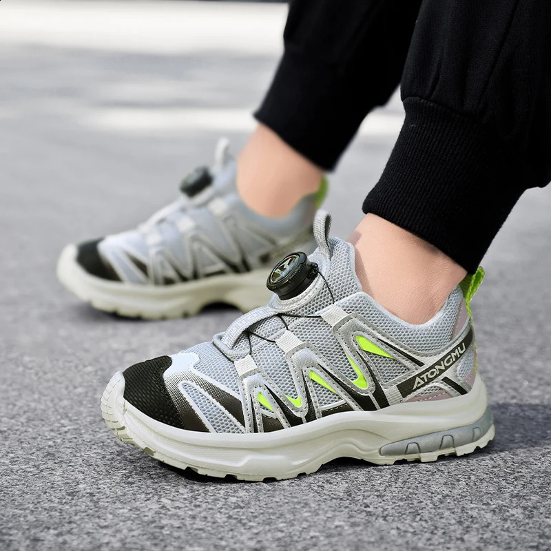 Fashion Rotary Buckle Kids Comfy Platform Childrens Sports Breathable Running Shoes Girls Boys Casual Sneakers C260130