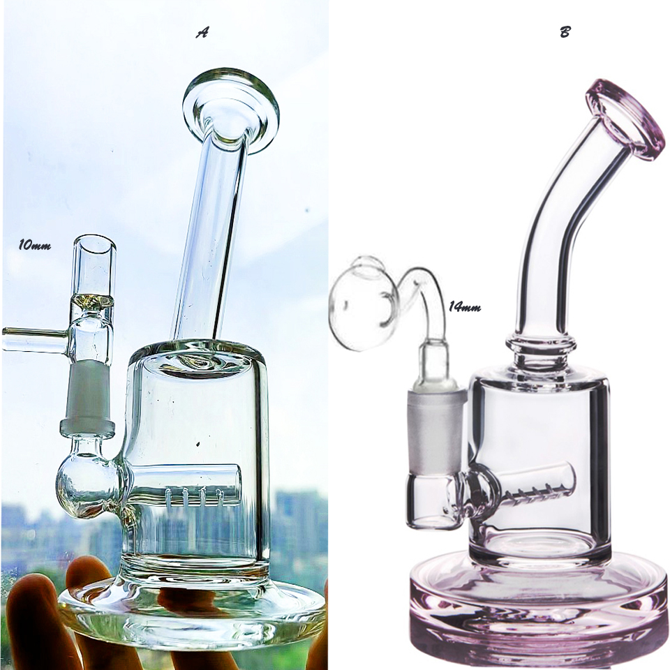 Small Glass Bongs Smoking Hookahs Water Pipe Matrix Perc Bubbler Glass Oil Rigs Dab Water Bong With 14mm Banger