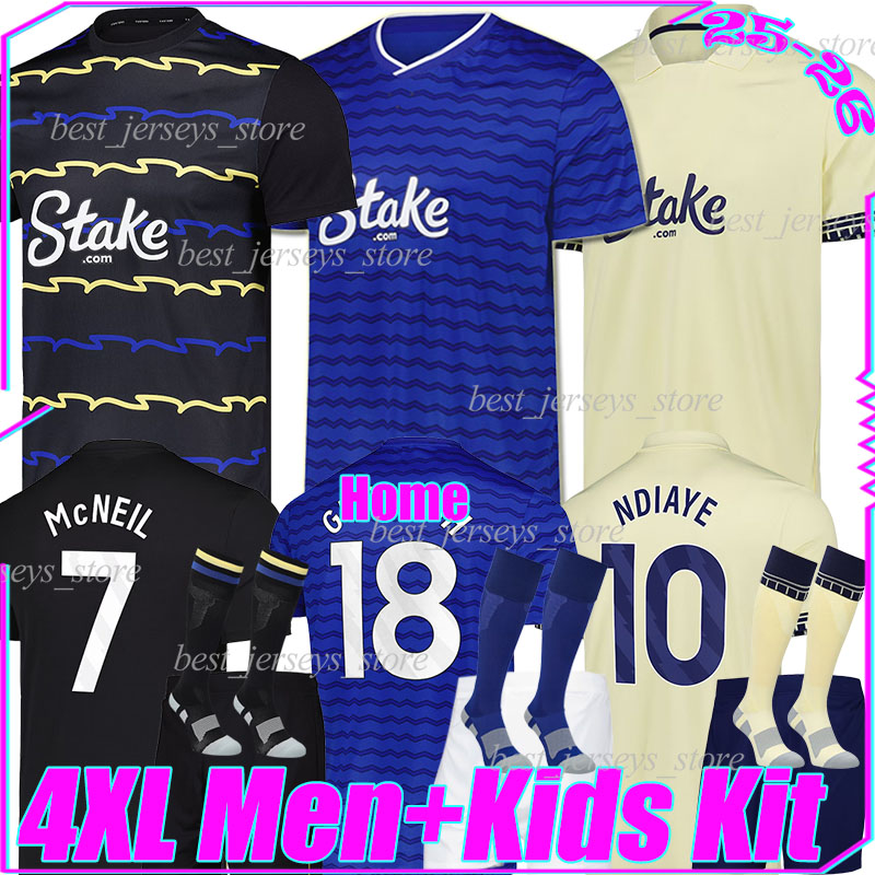 4XL 2025/26 The Toffees GREALISH Retro soccer jerseys Evertoon NDIAYE BETO McNEIL GARNER GARNER KEANE TARKOWSKI PICKFORD men kids kits socks sets football shirt 1892