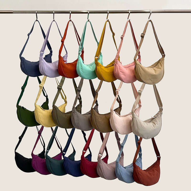 2025 Spring New Women's Nylon Crossbody Niche High-end Loose Feel Underarm Dumpling Crescent Bag