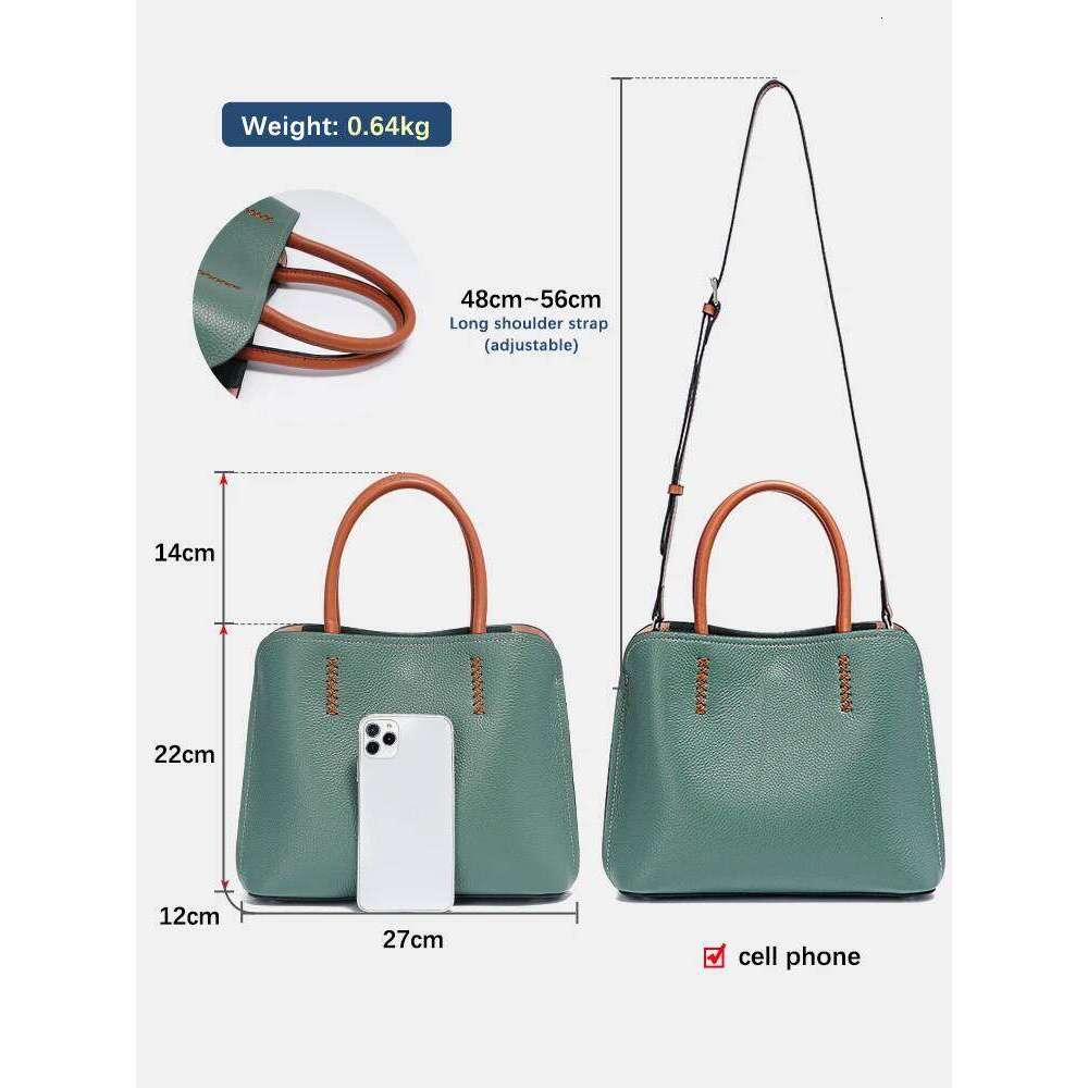 Zency Women's Genuine Leather Shopper Designer Shoulder Bags Handbag Large Bucket Bag Tote Cross Body 2024 Bolso De Mujer