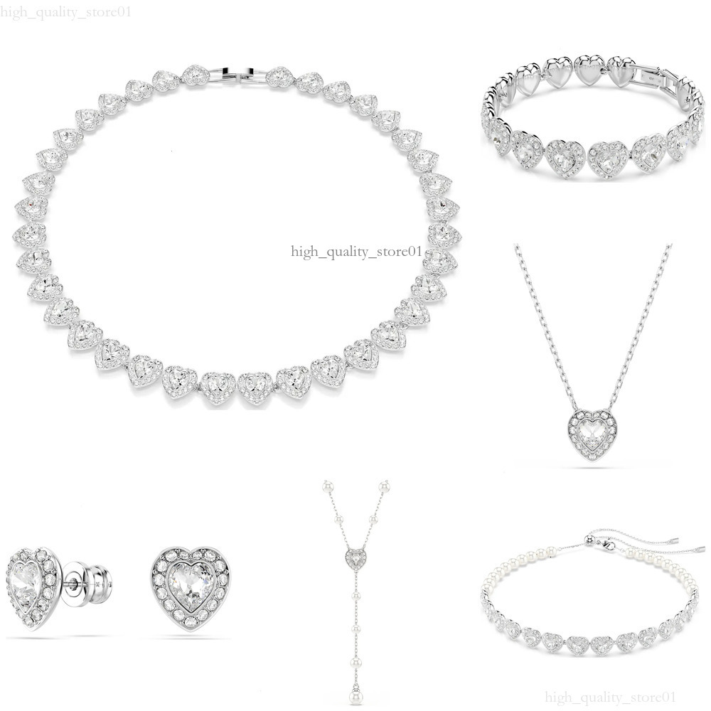 Designer Swarovksi Necklace Fashion Series Set Heart Shaped Single Diamond Button Necklace High Quality Luxury Charm Version Swarvski Necklace Jewelry 3E6