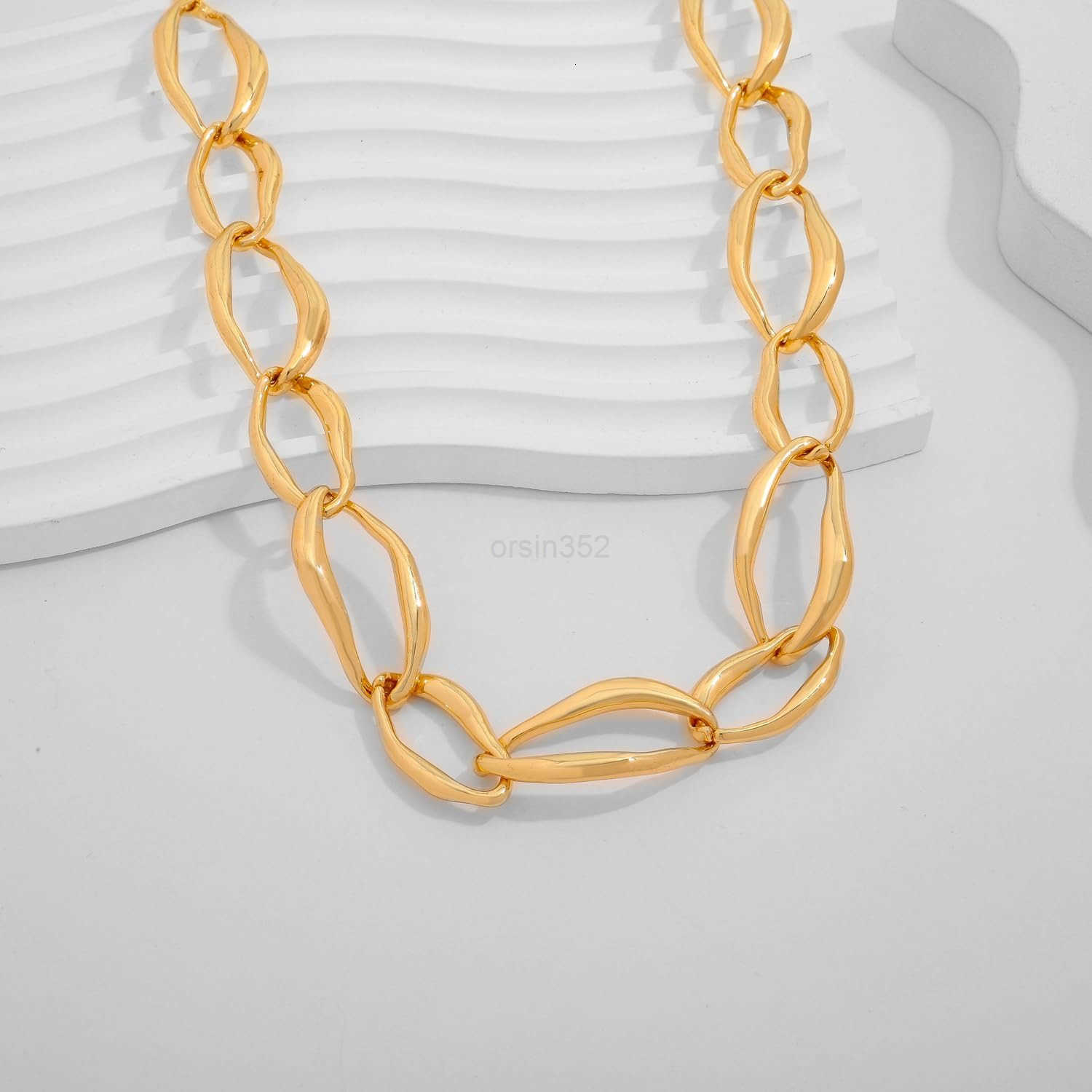 Gold Necklaces For Women Chunky Necklaces Trendy Gold Link Chain Necklace Fashion Choker Necklace Women Jewelry Gift M250829