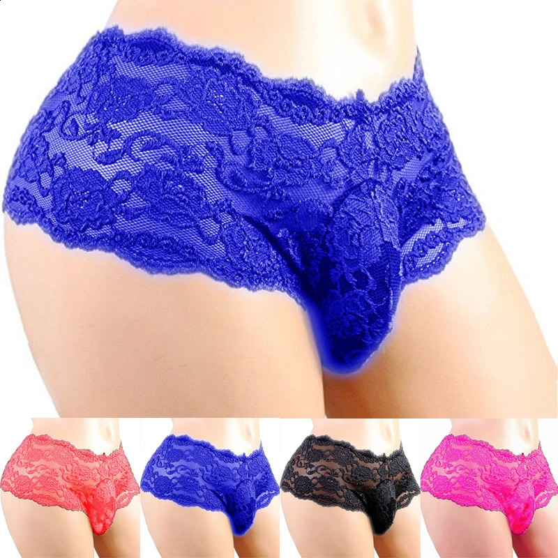 Mens Underwear Sexy Lingerie Panties Plus Siz Lace Sissy Male Breathable Jockstrap Briefs GString Thongs Porno Underpants 250828