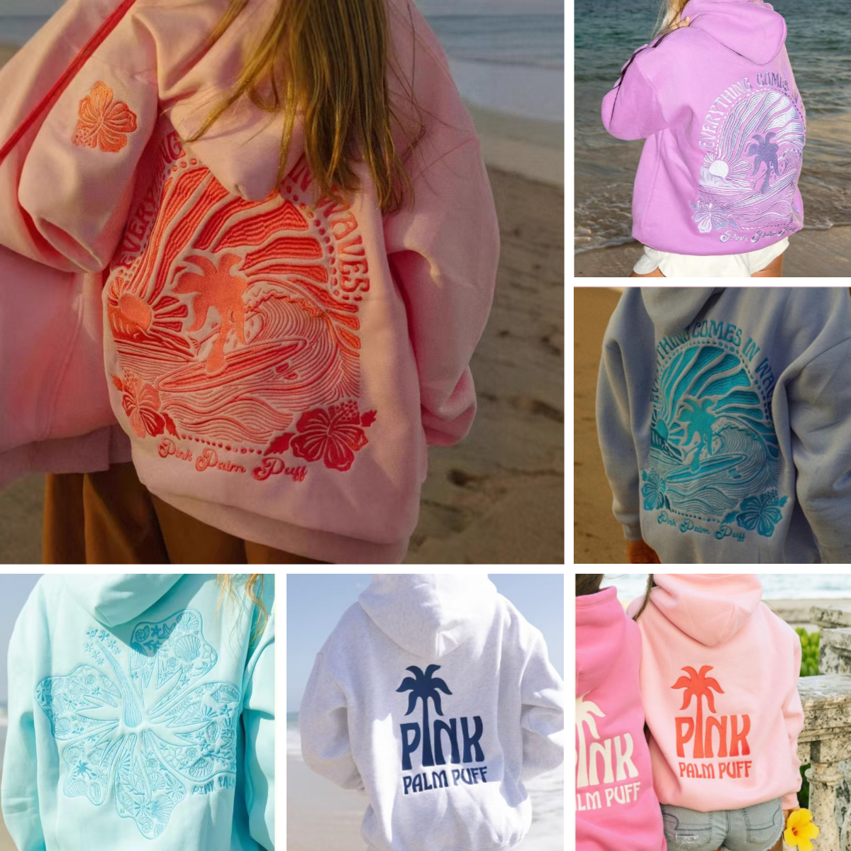 Pink Palm Hoodie Designer Womens Pink Hoodie For Woman Embroidered Loose Hooded Hoody Sweatshirt Fashion Pullover Long Sleeve Streetwear Autumn High Street Hoodie