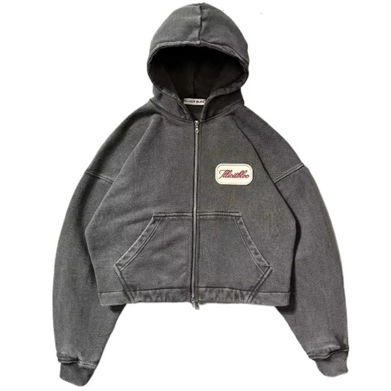 Streetwear Fashion Letters Embroidered Zipper Hooded Sweater Women Y2K Gothic Vintage Hip Hop Contact Casual Sweatshirt Tops 250828