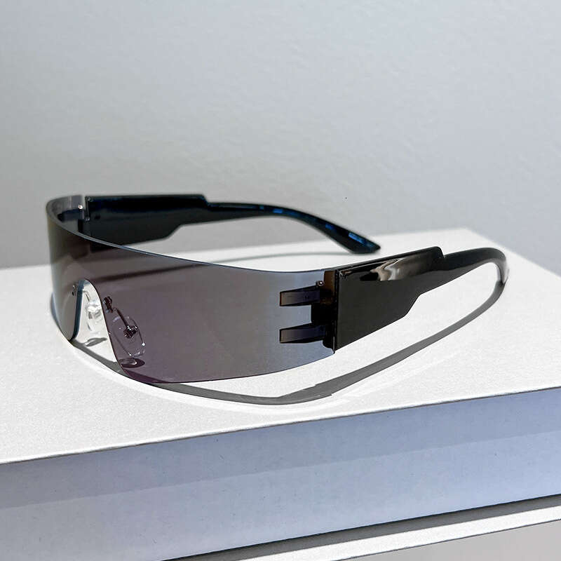 Future Technology Cyberpunk Frameless One-piece Trendy Unisex Cycling Sunglasses
