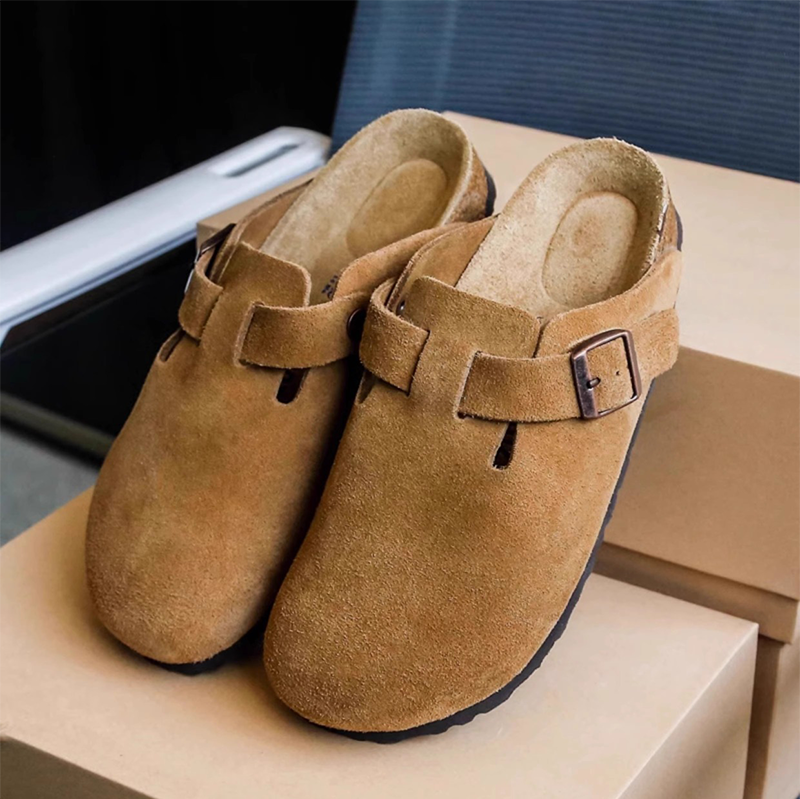 Designer Men's Casual Sandals Slippers Pointed Leather Clogs Sandals Mens Womens Retro Fashion Beach Clogs Slippers Comfortable Non-Slip Sole