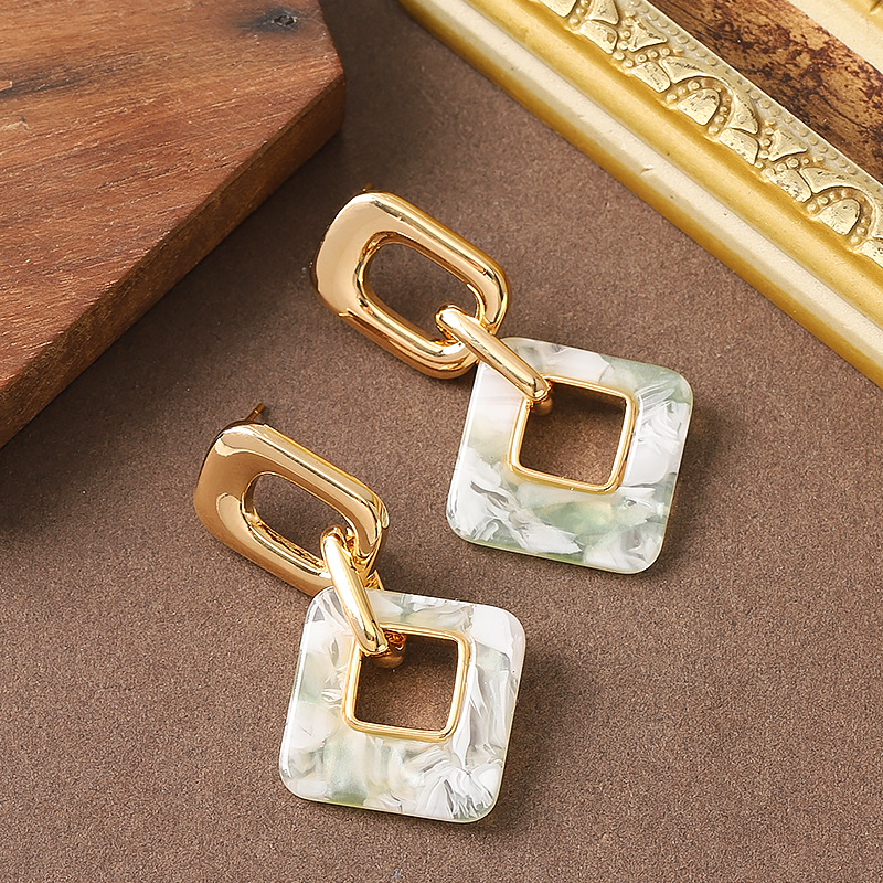 Geometric Cut Out Square Drop Earrings for Women Fashionable Hollow Design Dangle Earrings