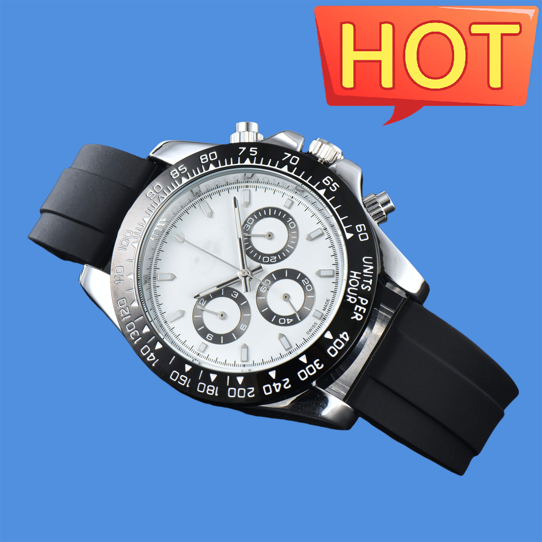 Mens women ROLXity DAY TONA quartz Automatic Movement watch multifunction Wristwatch Designers Men Watches Stainless Steel Strap Wristwatches Montre de luxe #972