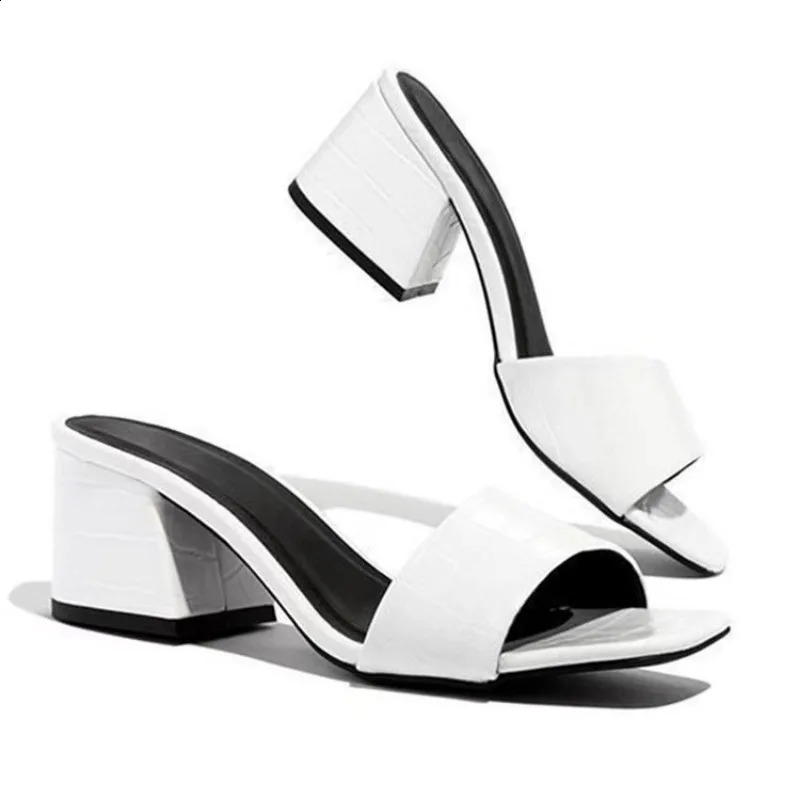 Summer Slipper Fashion Shoes for Women Black Large Sandals Heel Slippers Zapatos De Mujer y250829