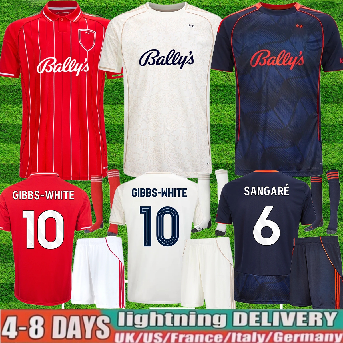 S-4XL 25 26 NottinghamS Soccer Jerseys Forest 2025 2026 Home Away Third Men Kids Fans Football Jersey Shirts Kit ELANGA Hudson-Odoi AWONIYI WOOD JOTA GRABBAN AMEOBI