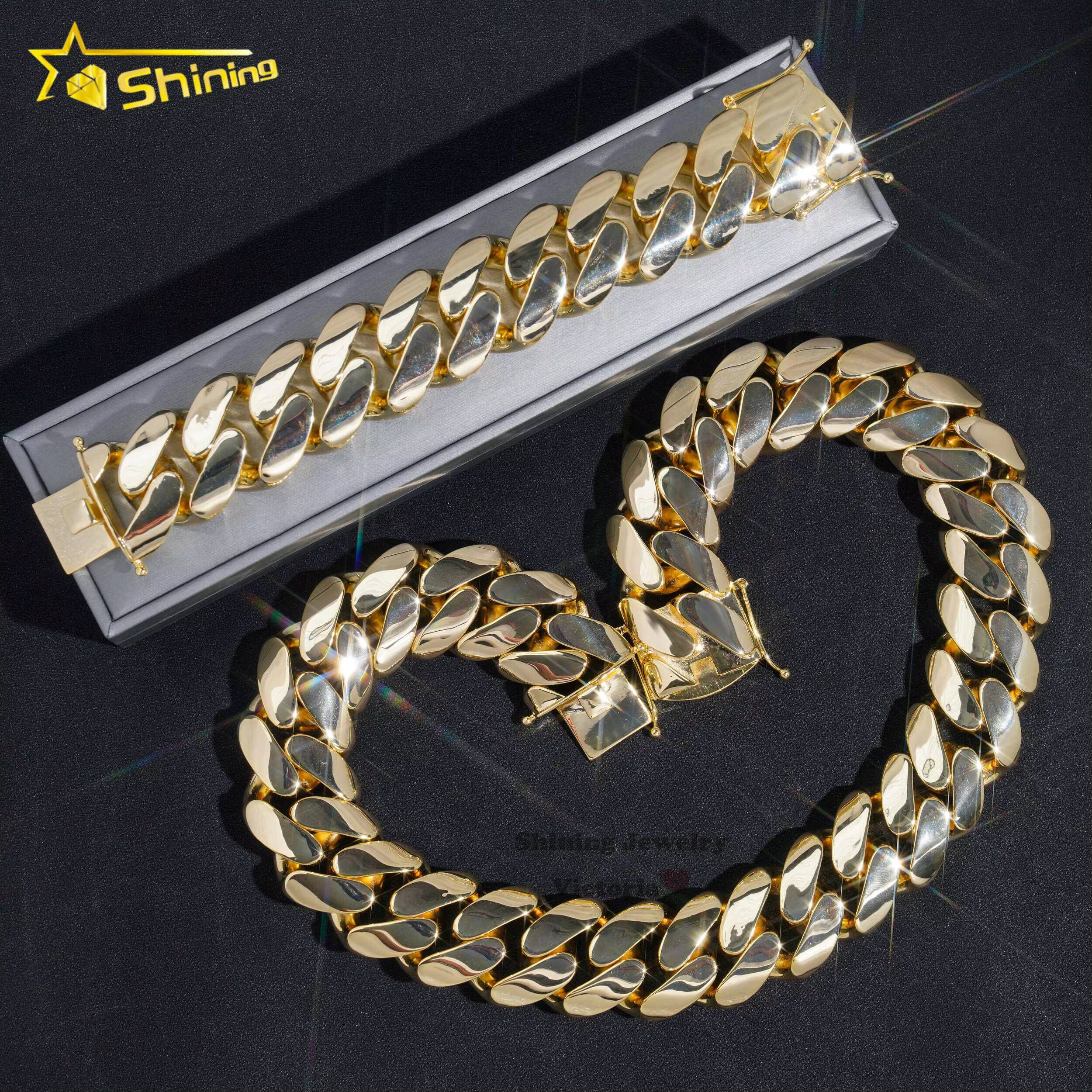 18mm Jewelry High Quality Brass Cuban Link Chain 18k Gold Plated 30MM Rapper Cuban Chain for Man Women Necklace
