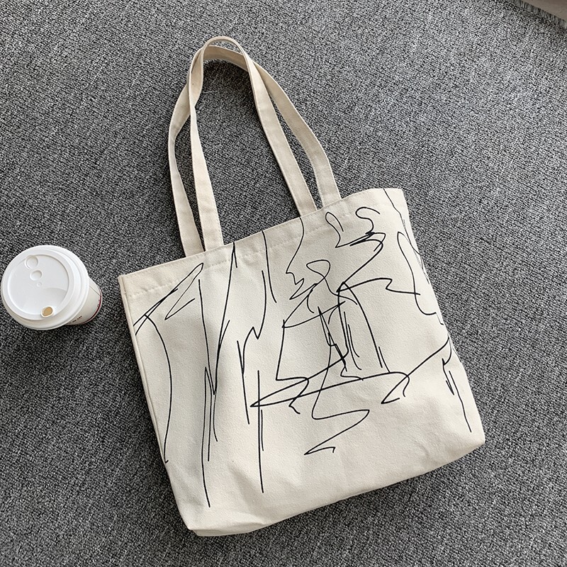 2025 autumn new Korean bag style female college student canvas bag, simple style, niche design, lightweight, large capacity, niche cute handbag design