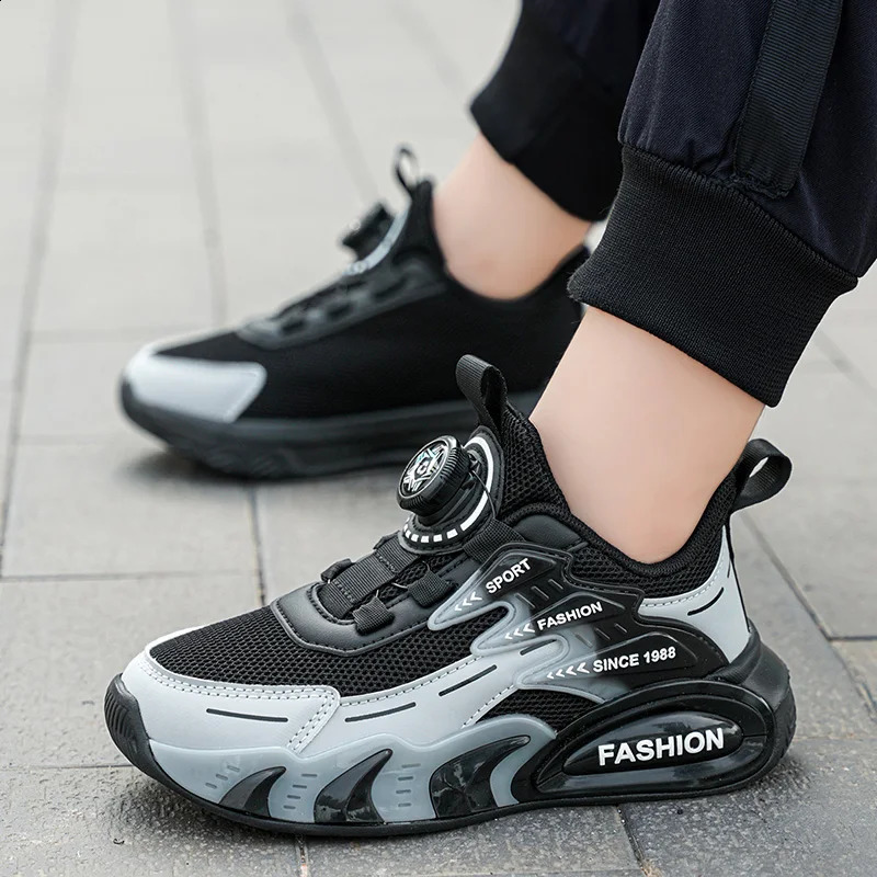 Fashion Kids Sports Breathable Mesh Boys Girls Sneakers Rotary Buckle Children Casual Walking sports Outdoor Running Shoes C260130