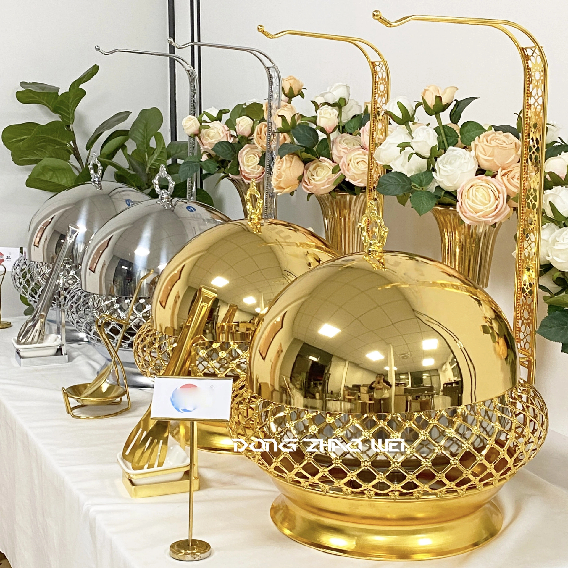 Dinnerware Sets 1 Box Other El Luxury Gold Chafing Dish Buffet Set 8L Hanging Serving Dishes Warmer Chaffing For Catering