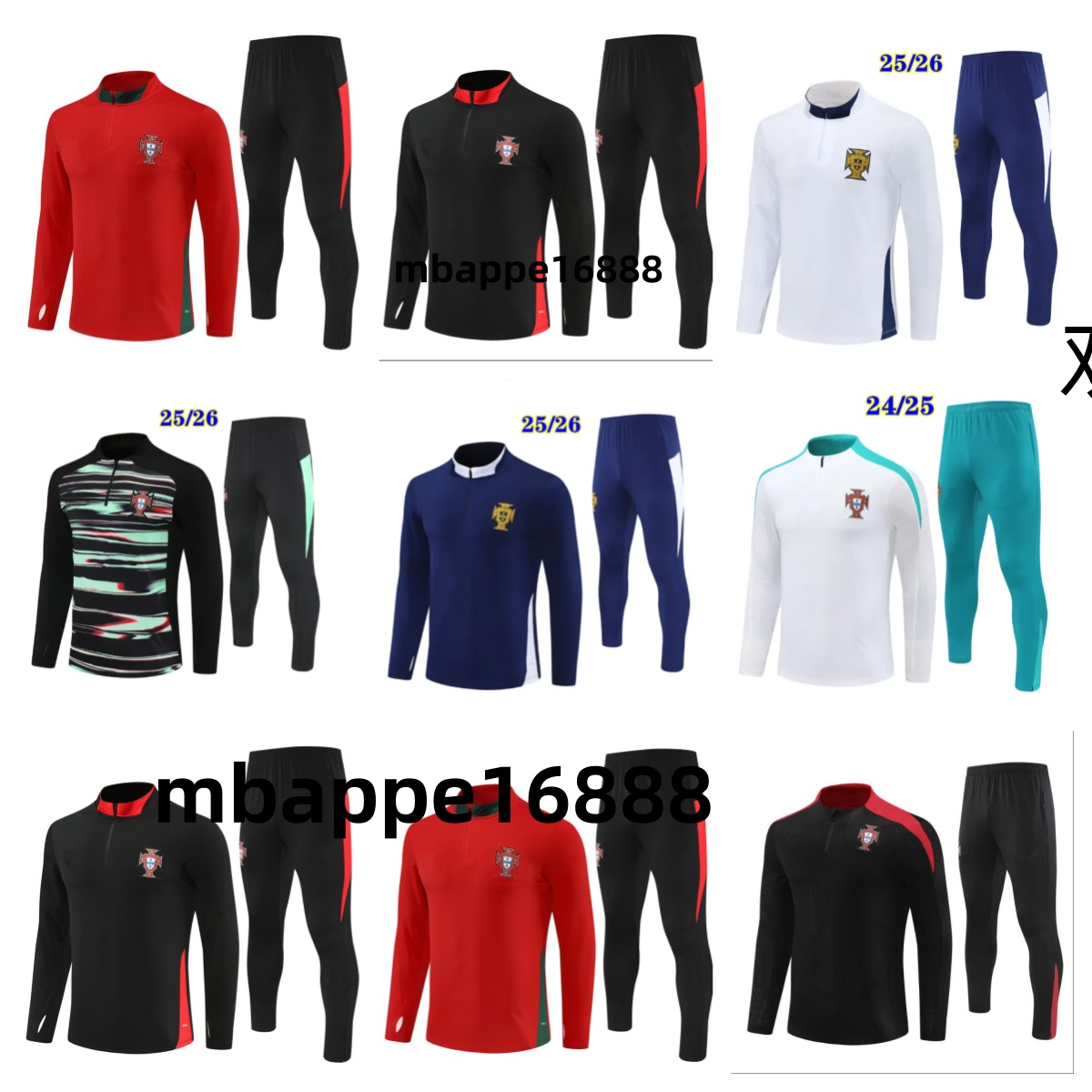 2025 26 Portugal European Cup Football TrackSuit RONALDO Portugieser 25 26 Portugal BERNARDO FERNANDES PEPE Football Sportswear Men's Kids Portugal Team