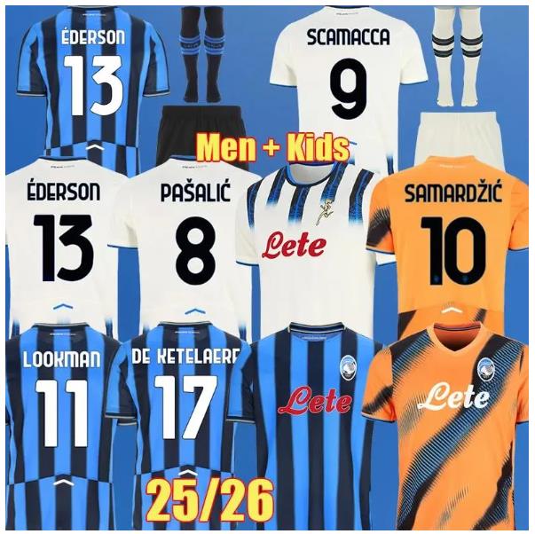 25 26 Atalanta B.C RETEGUI Soccer Jerseys LOOKMAN DE KETELAERE ZAPPACOSTA 2025 2026 SCAMACCA PASALIC SAMARDZIC DE ROON HIEN BRESCIANINI Men kids kit Football