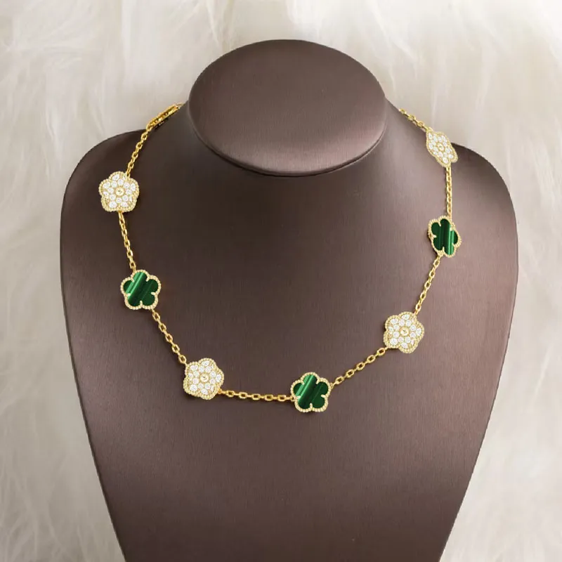 Necklace 10 20 Flower Four Clover Green Red White Black Stainless Steel Material Classic Jewelry For Women High Quality Textured Gift Accessory