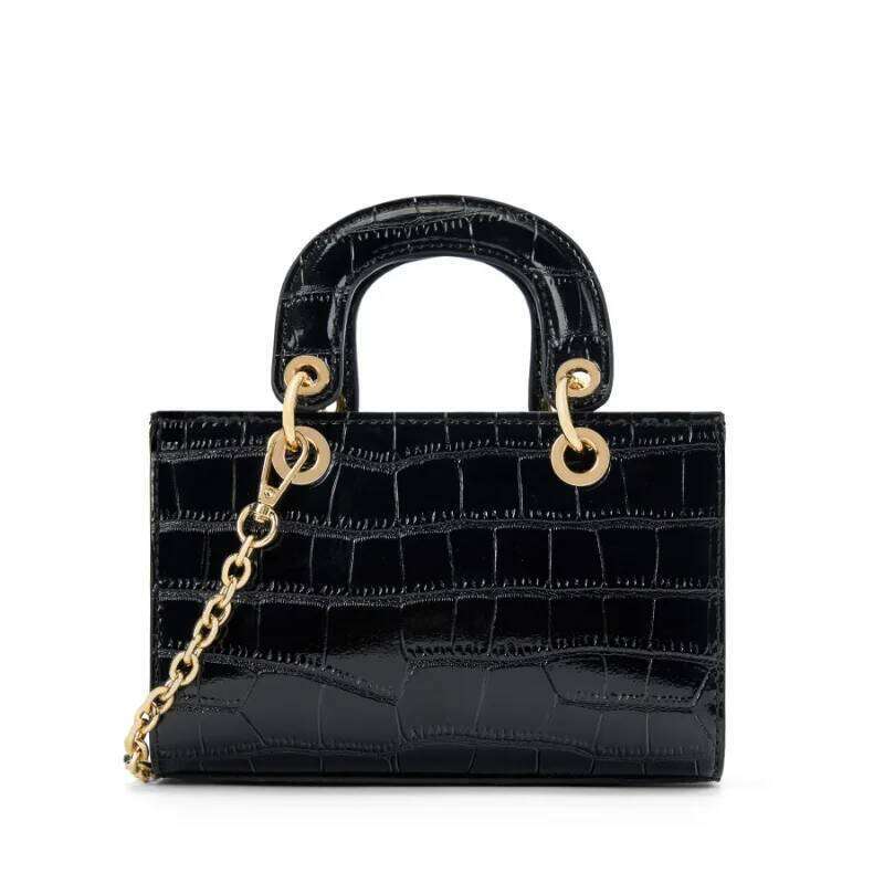 Genuine Leather Women Small Shoulder Bag 2025 Commuter Female Alligator Handbags Office Ladies Cowhide Work Tote Crossbody Bags