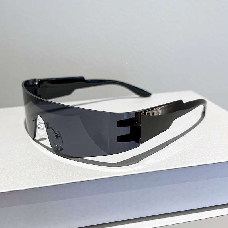Future Technology Cyberpunk Frameless One-piece Trendy Unisex Cycling Sunglasses