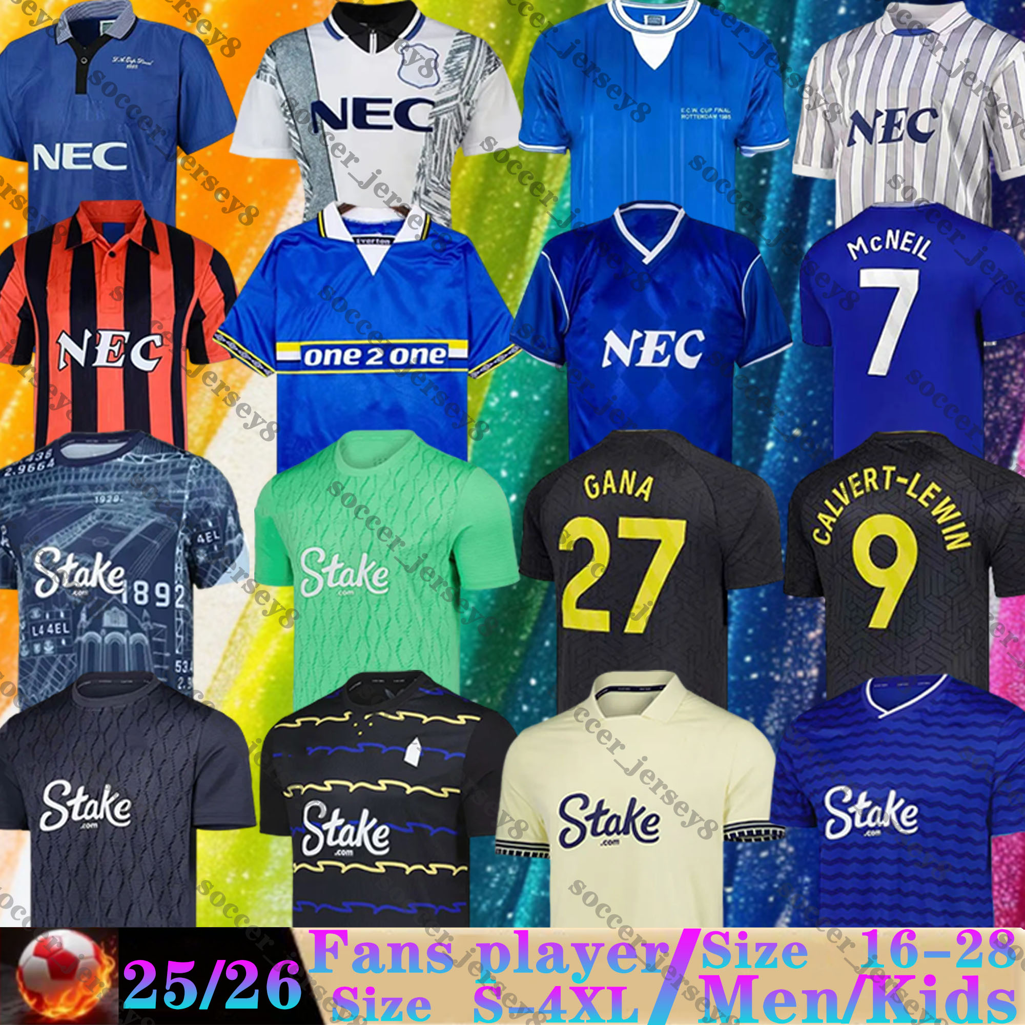 25 26 Evertoon soccer jerseys EVERTONES DANJUMA NDIAYE CALVERT LEWIN BETO McNEIL NKOUNKOU YOUNG GUEYE PICKFORD BRANTHWAITE 2025 2026 men kids kits football shirts