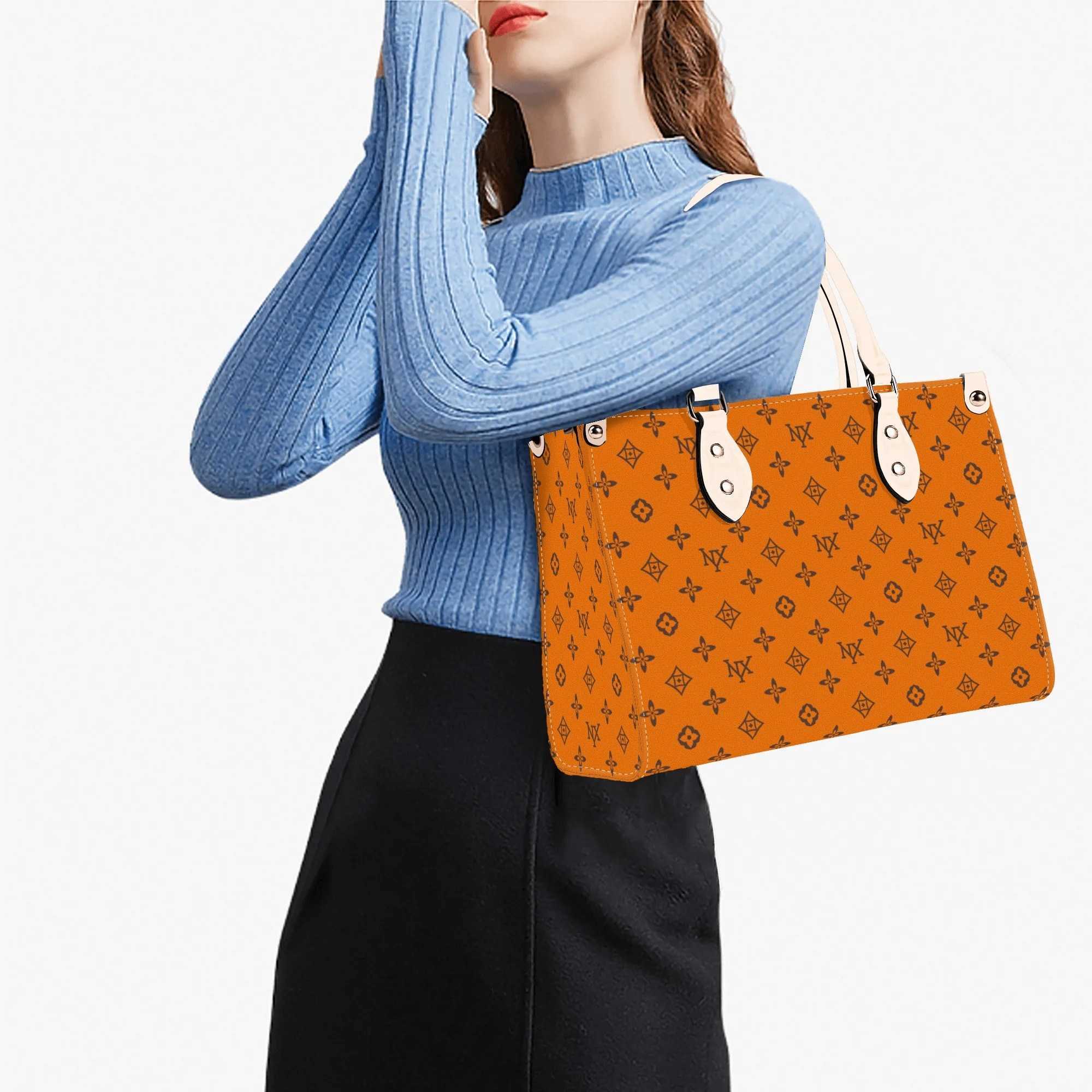 Luxury Twill Leather Tote Bag with Zip orange Wallet Crossbody Bag for Women Closure Spacious Shopping Messengers Purses 250829