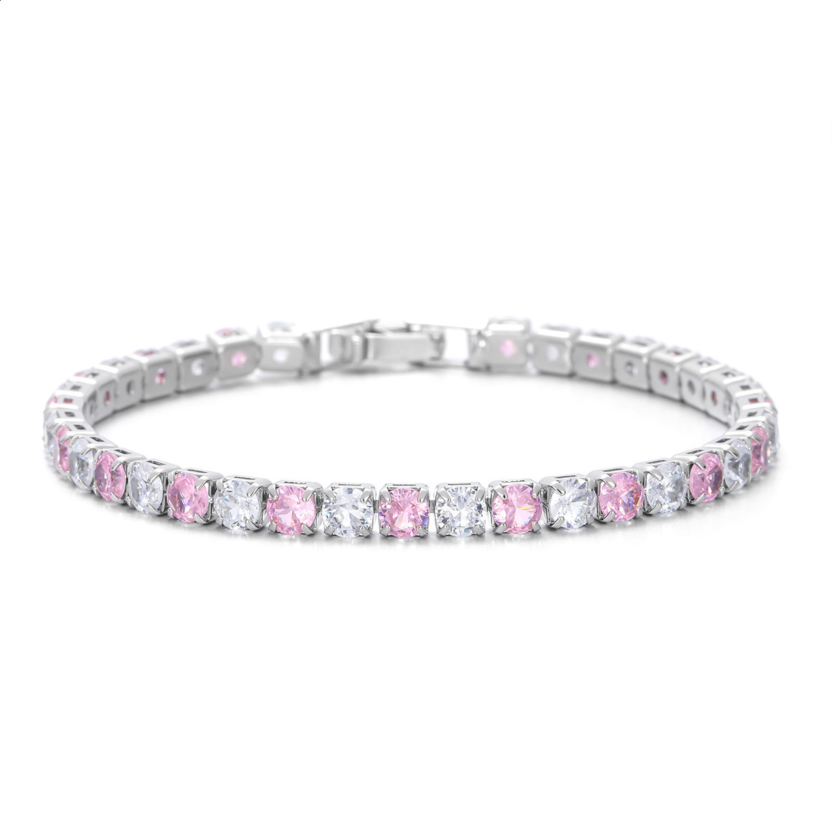 Fashion 4mm Intercolor Zircon Bracelet Light Tennis Bracelet For Women S925 Silver Original Men Unisex Hip Hop Jewelry Party Gift250318