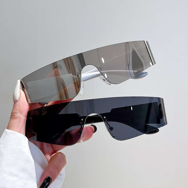 Future Technology Cyberpunk Frameless One-piece Trendy Unisex Cycling Sunglasses