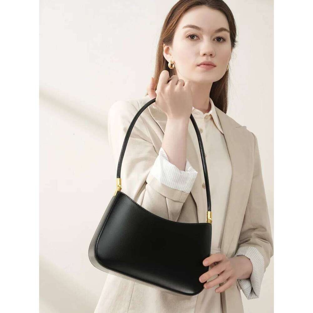 New Niche Women's Handbag Genuine Leather Baguette 2025 Design French Underarm Shoulder Vintage Armpit Bag
