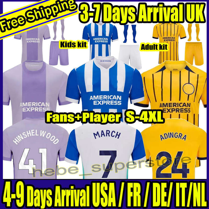 S-4XL 2025 Brighton 25 26 SOCCER JERSEYS Home Away HINSHELWOOD GRUDA 8 ADINGRA 11 MINTEH 17 PEDRO 9 MITOMA 22 MAN FAN KIDS JERSEY FOOTBALL SHIRTS Set