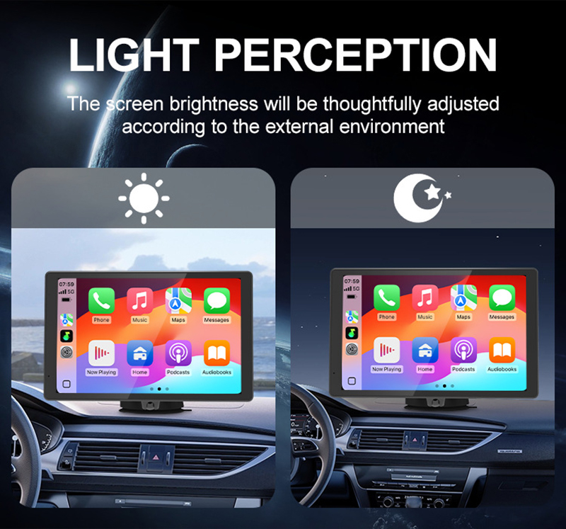 8 inch Car Stereo Touch Screen with Android Auto Carplay, Mirror Link, Car Audio,ADAS,GPS, Bluetooth, Voice Control Function, Long Mounting Holder for