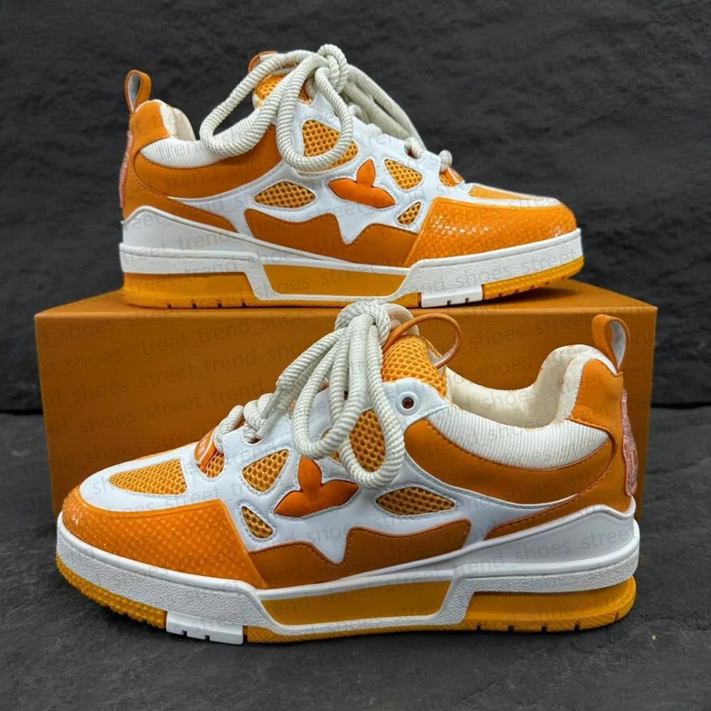 Luxury Embossed Designer Trainer Sneaker leather triple white sky blue black green yellow low-top Platform breathable mens trainers Sports Casual Shoes aq2