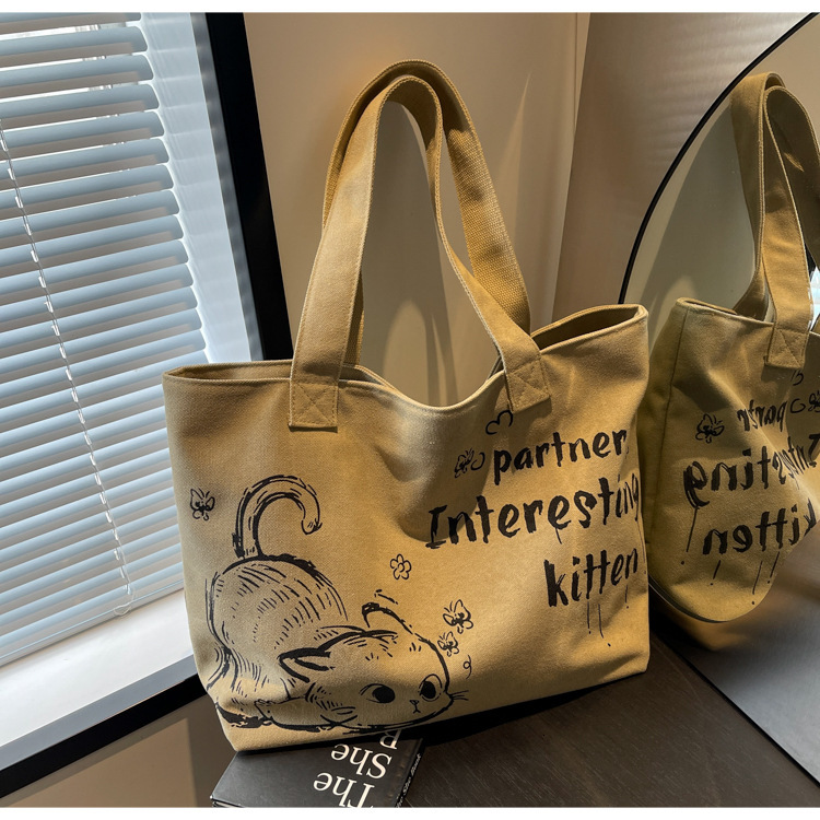 2025 Autumn New Student Commuter Single Shoulder Handbag Handbag Simple and Cute Cartoon Large Capacity Women's Single Shoulder Bag bag Designer 